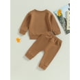 thumbnail image 3 of Arvbitana Toddler Baby Boys 2Pcs Tracksuit Outfits 0M 6M 12M 18M 24M 2T 3T Long Sleeve Letter Embroidery Sweatshirt Casual Jogger Pants Sets Infant Fall Clothes, 3 of 7