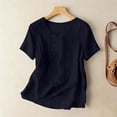 thumbnail image 4 of Blczomt Women Shirts Summer Trendy Blue T Shirts Short Sleeve 2026 Women's Blouses, 4 of 7