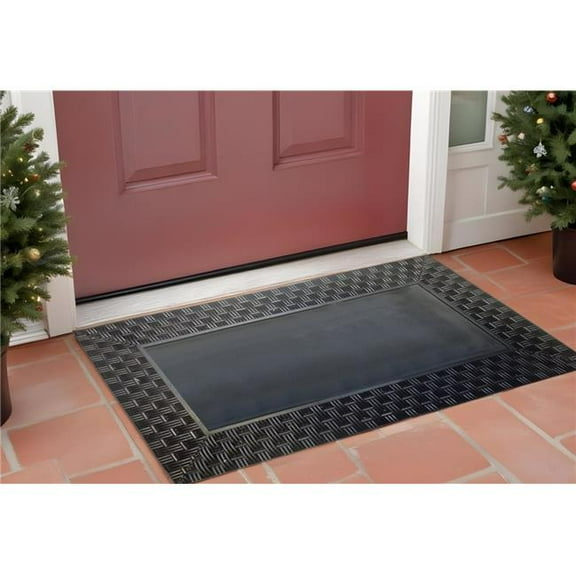 HomeRoots 555508 18 x 30 in. Brown Rubber & Coir Seasonal Outdoor Door Mat with Inserts