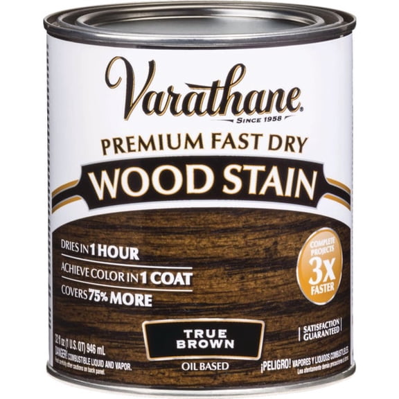 Varathane Fast Dry True Brown Urethane Modified Alkyd Interior Wood Stain, 1 Qt.