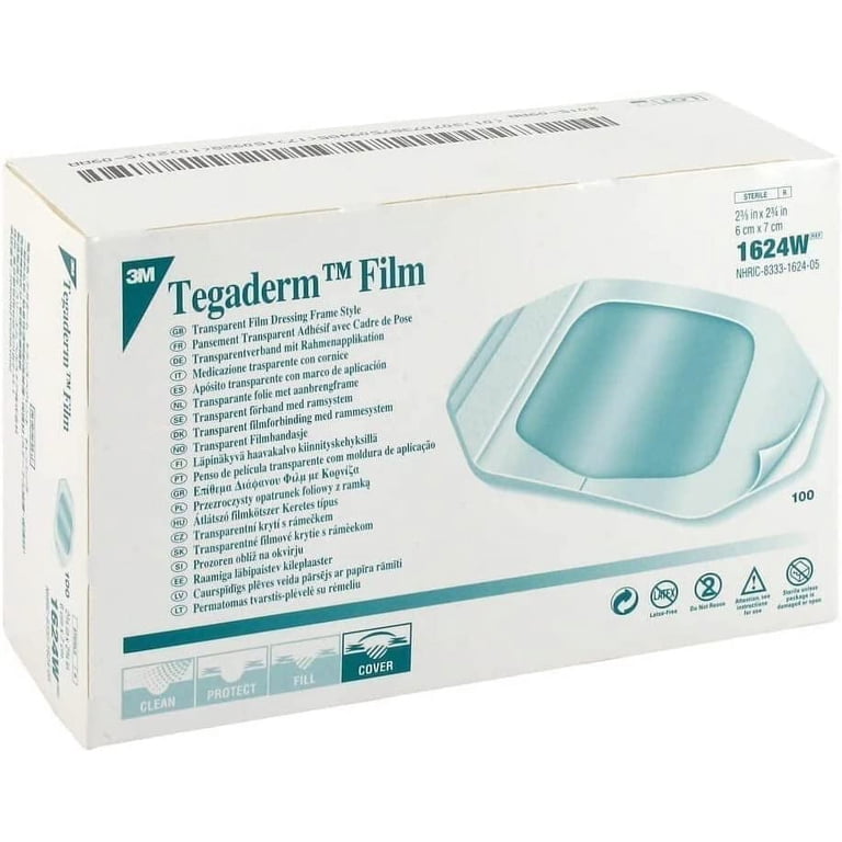3M Tegaderm Film 1624W 95枚 3M Tegaderm Transparent Film Dressing First Aid Gauze Pads 2 3/8