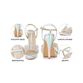 thumbnail image 4 of BLISSFUL STEP Rhinestone T Strap Heel Platform Stiletto High Heels Sandals for Women Silver (Size 6), 4 of 7