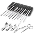 thumbnail image 2 of Juego de manicura y pedicura, cortaúñas, 17 piezas, herramientas de acero inoxidable para el cuidado de las uñas, kit de corte, regalo para hombres y mujeres, incluye removedor de cutículas con, 2 of 8
