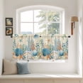 thumbnail image 2 of Teal Blue Coastal Tier Curtains 36 Inch Length, Summer Beach Starfish Shell Coral Nautical Retro Cafe Short Curtains for Bathroom Sink, Kitchen Curtain Light Filtering Drapes 2 Panels 27.5"Wx36"L, 2 of 8
