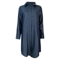 thumbnail image 4 of HJYCHN Stylish Women Denim Button Down Shirt Dress with Long Sleeves and Front Pockets for Everyday Wear Navy XXXXXL, 4 of 5