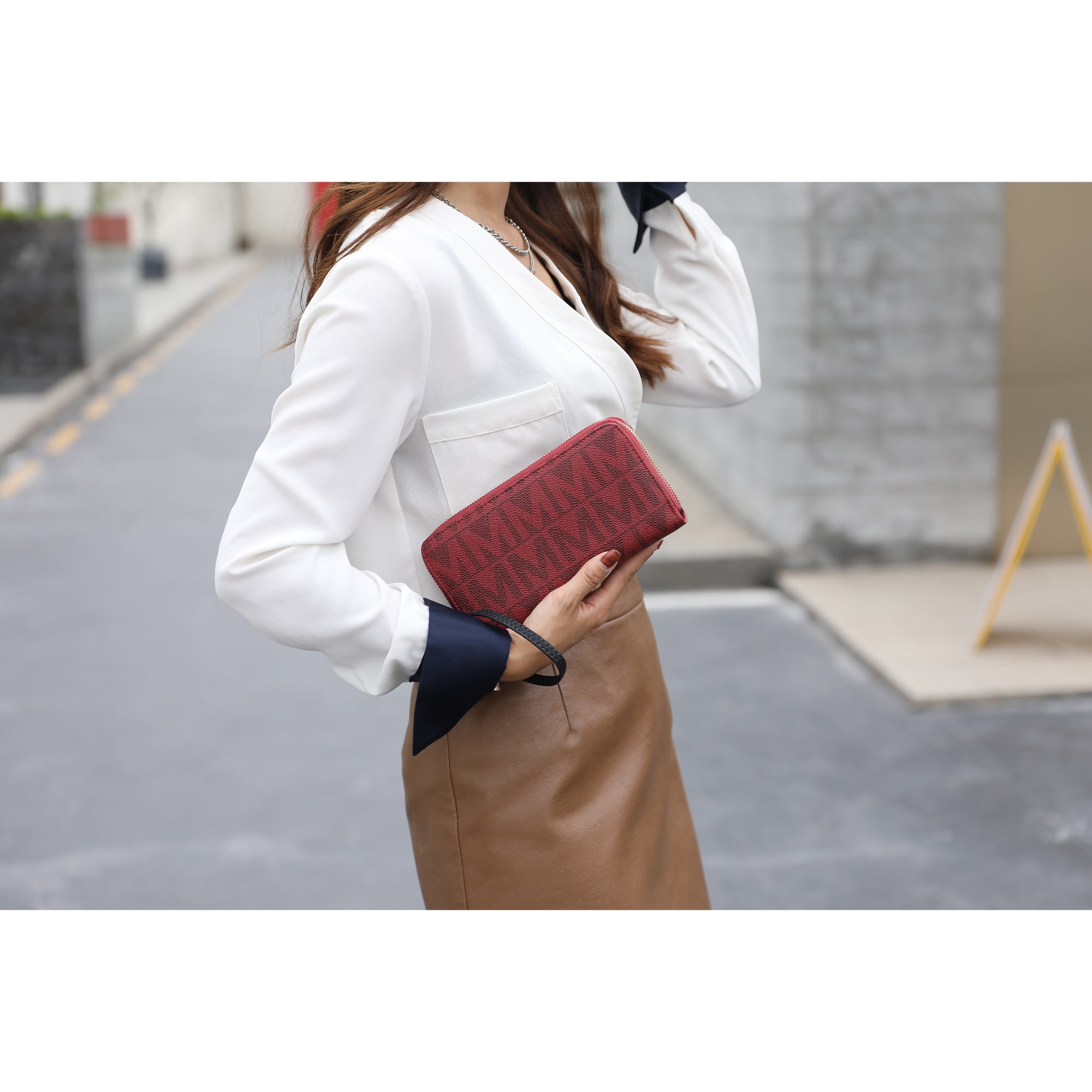 MKF Collection Daniela Wallet for Women, Vegan Leather Wristlet Purse Handbag by Mia K - Purple