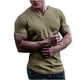 thumbnail image 1 of Camiseta de manga corta ajustada con cuello en V redondo liso informal para hombre Pompotops oipoqjl34163, 1 of 8