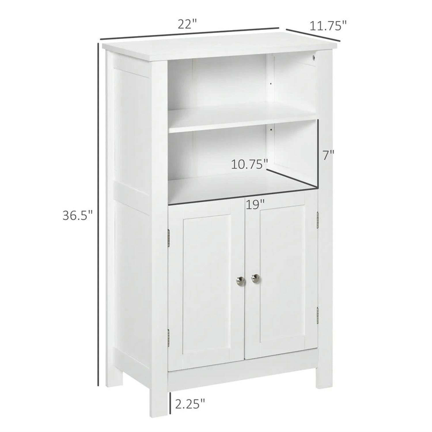 Demi Bonn 36" Bathroom Floor Cabinet, Freestanding Storage Cabinet with Adjustable Shelf and Doors, for Living room, Entryway, Kitchen, White