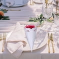 thumbnail image 5 of Uxcell Wedding Confetti Cones, 100 Pcs Paper Tapers Hollow Print Cone Bouquet for Party Wave Gift White, 5 of 6