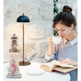 thumbnail image 6 of CoTa Global Flamingo Beach Lighthouse Decor - Handmade and Crafted Wooden Lighthouse Decoration with Sea Shells, Decorative Beach Style Tabletop Centerpiece, Nautical Themed Home Decor - 8.5 Inch, 6 of 7