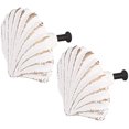 thumbnail image 1 of Paquete de 2 pomos para armario Seashell, DDRAY, 6,5 x 5,3 cm, blancos, 1 of 5