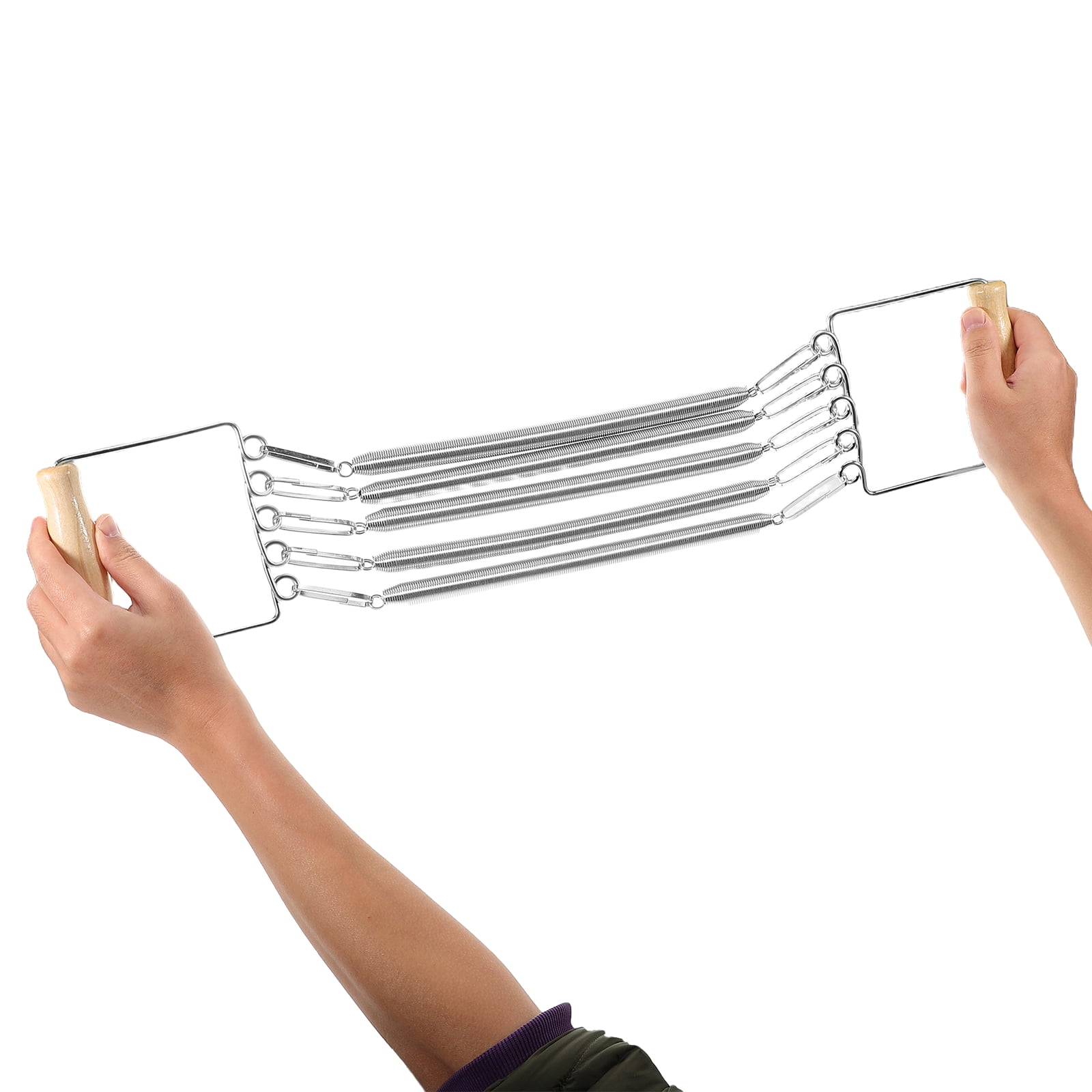 OUNONA Removable Spring Chest Expander with Wooden Handle Versatile Fitness Equipment for Chest and Arm Muscle Building for Home and Outdoor Use