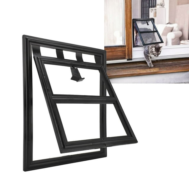 Professional Lockable Pet Screen Door With Double Sided Slots, Sturdy And Durable ABS Material, Easy Installation For Thin Exterior Doors, Suitable For Screen Doors Or
