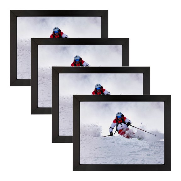 ArtToFrames 10" x 18" Black Stain Picture Frame, 10x18 inch Black Wood Poster Frame (WOM-4088), 4 Pack