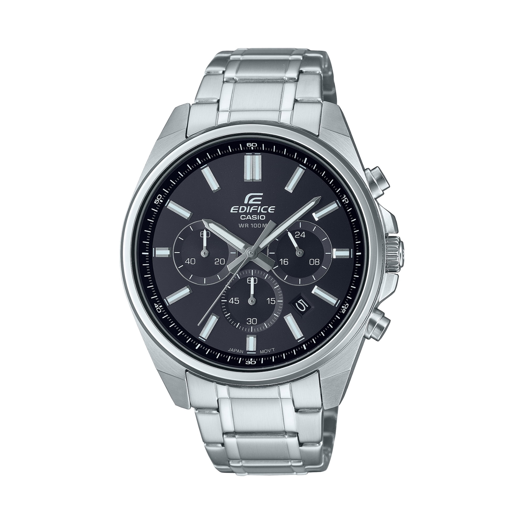 Casio Men's Edifice Stainless Steel Chronograph Black Dial Watch - EFV-650D-1AVCR