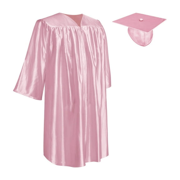Endea Graduation Shiny Pink Graduation Cap and Gown for Pre-school