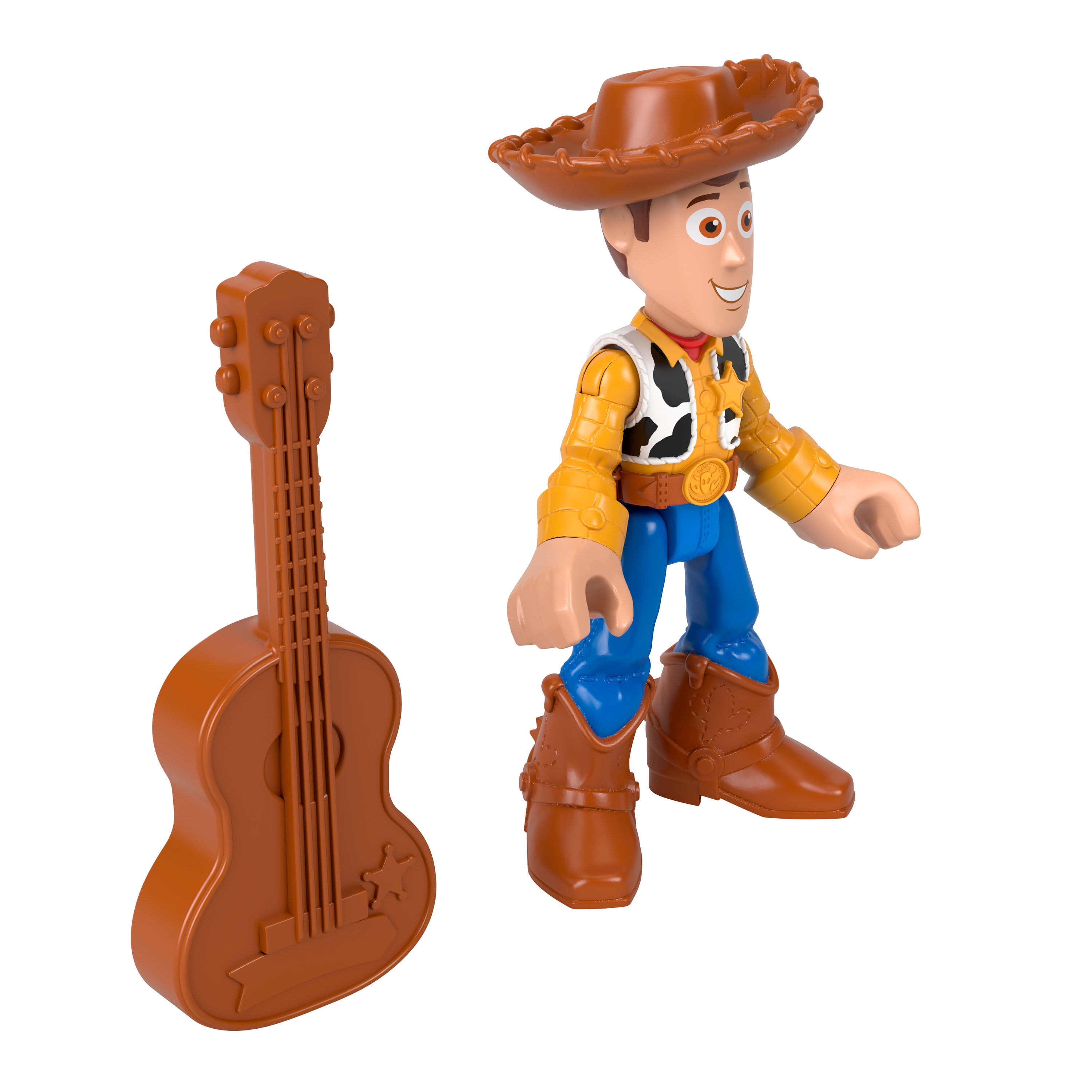 Figurine de Woody avec guitare Imaginext inspirée par les films Histoires de jouets de Disney et Pixar, 7,6 cm