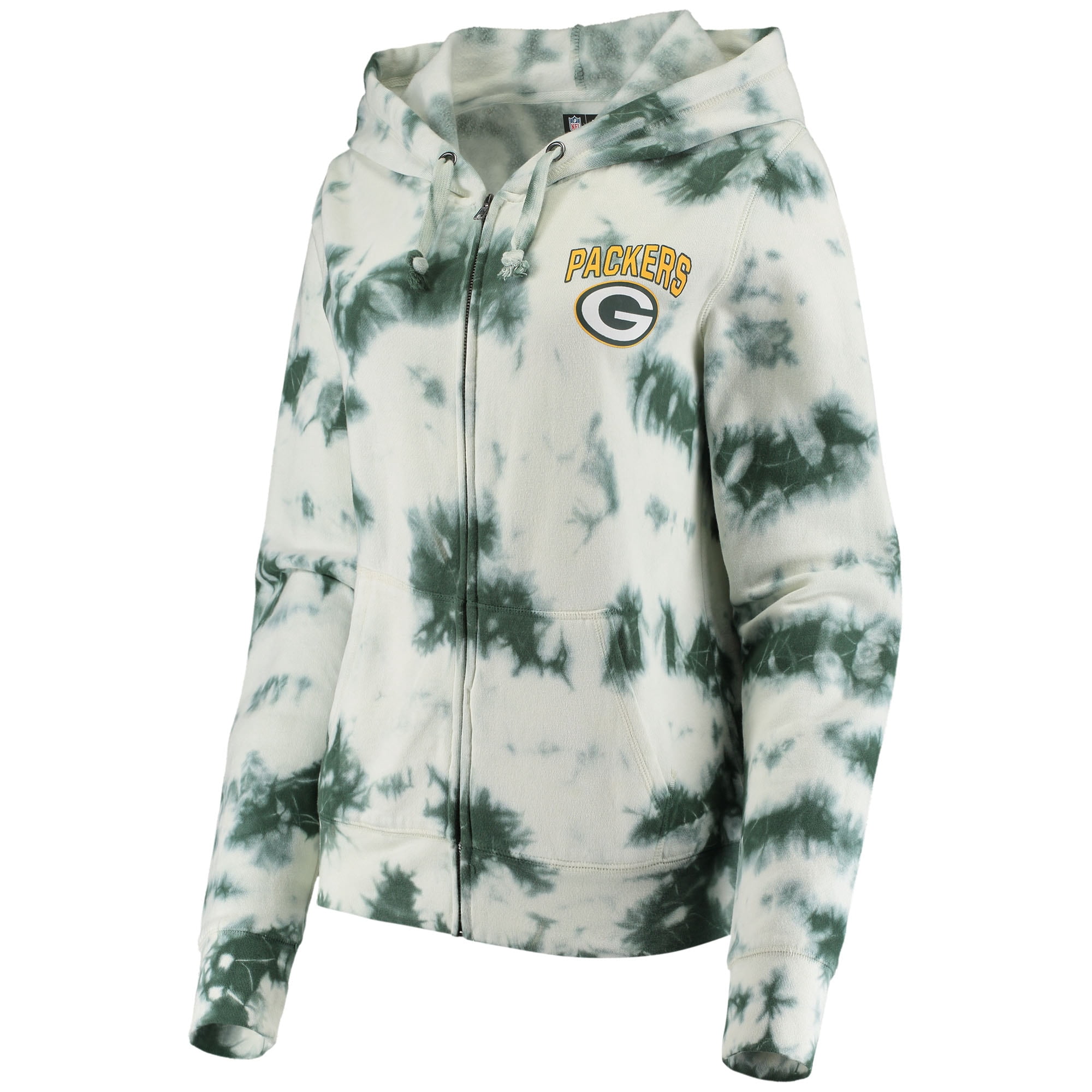 Green Bay Packers New Era Women S Tie Dye Fleece Full Zip Hoodie Green Walmart Com Walmart Com
