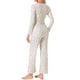 thumbnail image 3 of CONJUNTOS DE PIJAMA PARA MUJER INSPIRE CHIC ESTAMPADO DE CEREZAS CON VOLANTES ESCOTE EN V MANGA LARGA Y PANTALONES 2 PIEZAS ROPA DE DESCANSO XL ALBARICOQUE, 3 of 5