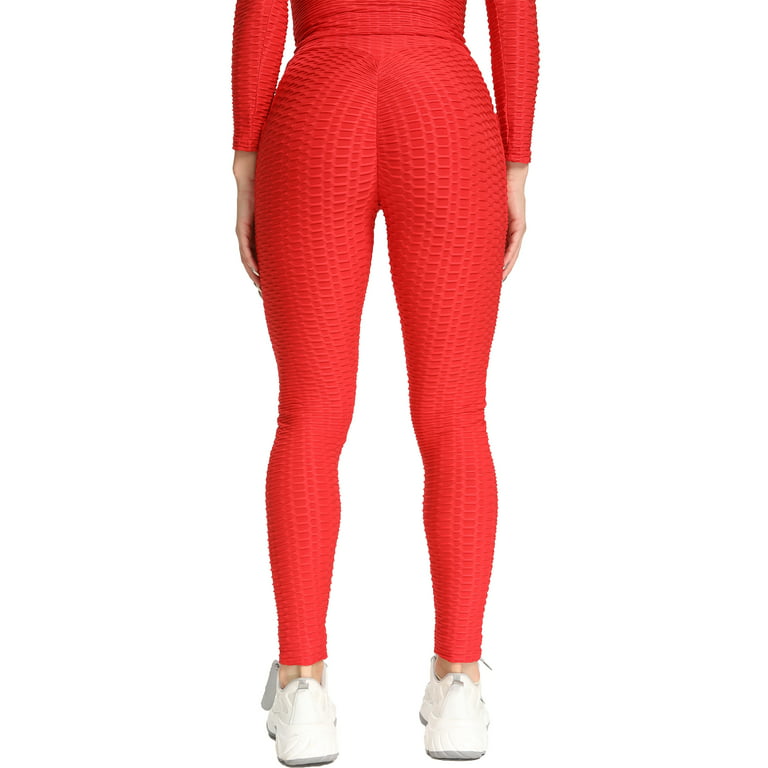 VASLANDA Women's High Waist Honeycomb Textured Yoga Pants with
