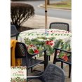 thumbnail image 4 of Outdoor Tablecloth with Umbrella Hole and Zipper, Merry Christmas Square Table Cloth 60x60 Inch Waterproof Tablecloth, Holly Leaves Red Berries Xmas Pine Needles Picnic Table Cover for Patio Camping, 4 of 7