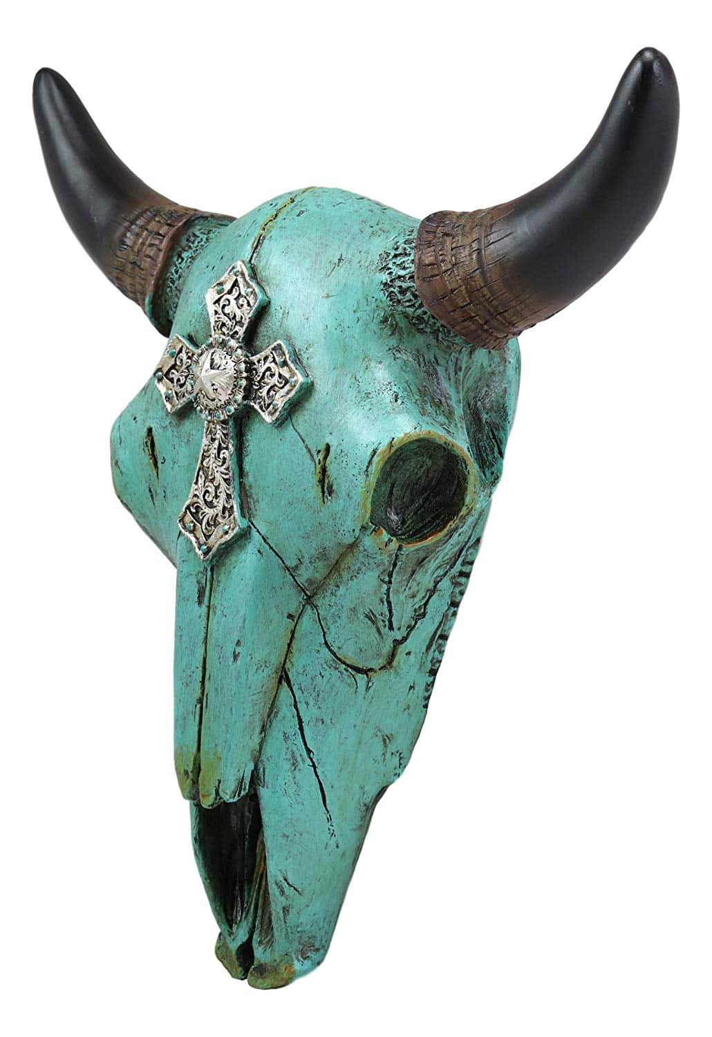 Details about   10"L Southwest Steer Bison Bull Cow Skull Turquoise With Scroll Heart Wall Decor 