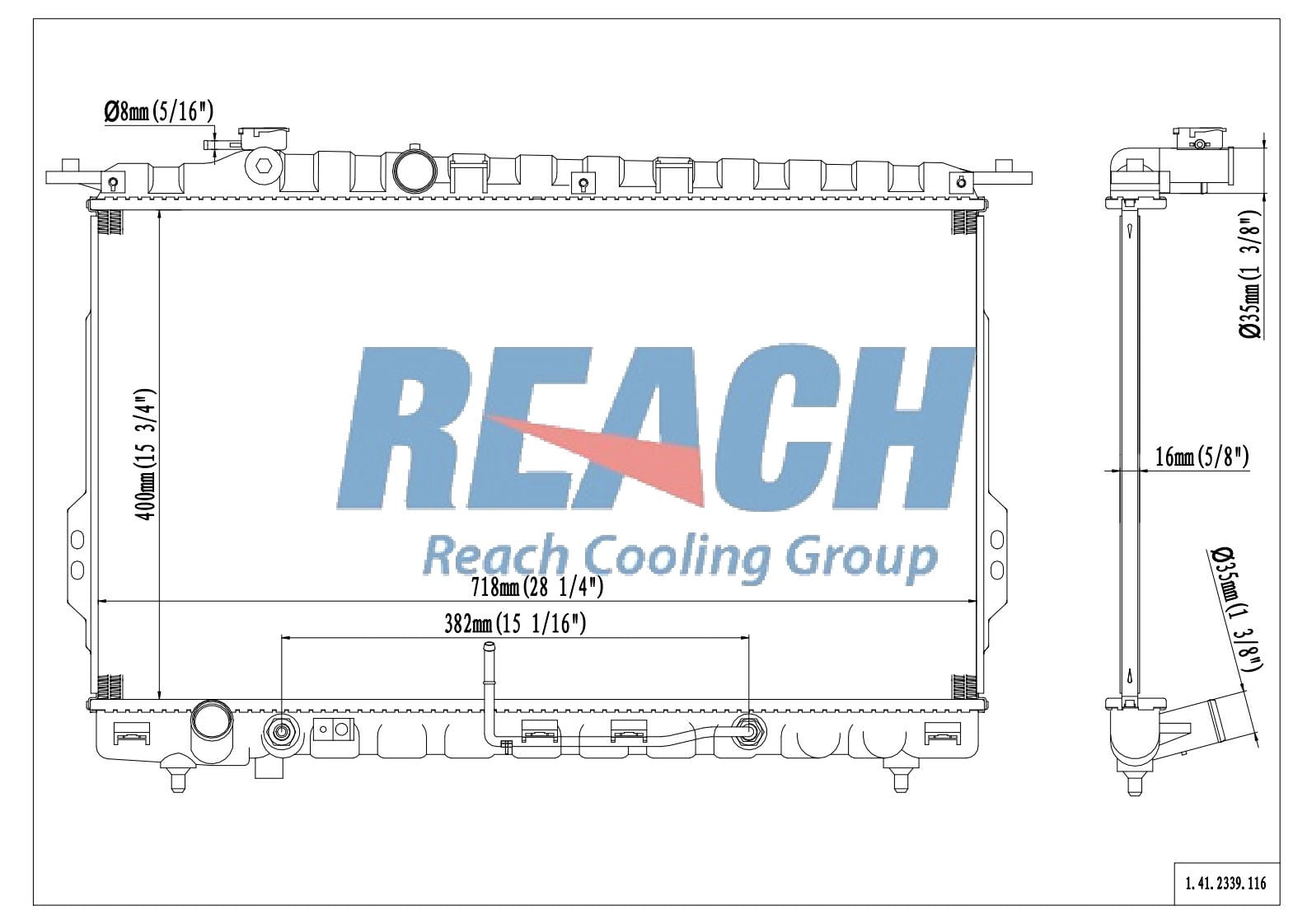 REACH Radiator 41-2339 for 05-99 Hyundai Sonata; 06-01 Kia Magentis; 06-01 Kia Optima