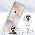 thumbnail image 2 of Compatible with iPhone 13 Pro Max Wallet Case with Card Holder, Back Flip Folio PU Leather Kickstand Card Slots Case for Women Girls, Double Magnetic Clasp Cover For iPhone 13 Pro Max,Marble #1, 2 of 5