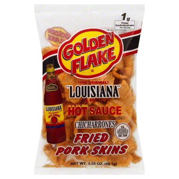 Golden Flake Louisiana Hot Sauce Fried Pork Skins, 3.25 Oz. Walmart