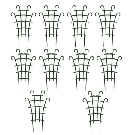 10 Pack 10 Indoor Plant Trellis for Potted Plants Climbing Outdoor Metal Garden Trellis Houseplants Flowers Vine Ivy Wave Shape Green