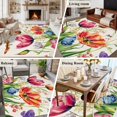 thumbnail image 5 of 5'x7' Area Rugs, Spring Floral Indoor Outdoor Area Rug for Living Room Bedroom, Summer Tulip Elegant Botanical Butterfly Washable Bathroom Rugs Kitchen Floor Carpet Mats Home Decor Aesthetic, 5 of 8