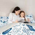 thumbnail image 4 of Homewish Cartoon Cowgirl Hat Bedding Comforter Set 7 Pieces for Kids, Blue Western Cowboy Boot Full Bedding Set, Starfish Seashell Reversible Fitted Sheet Flat Sheet, Luxury Bedroom Decor, 4 of 7
