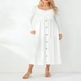 thumbnail image 3 of MesaSe Femmes Été Automne Décontracté Midi Robes Manches Longues V Cou Croix avant Côtelé Robe Élastique Robe Longue de Base avec Poches, 3 of 9