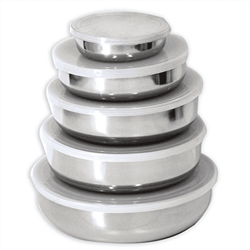NEW Set of 5 Stainless Steel Mixing Bowls WITH Lids