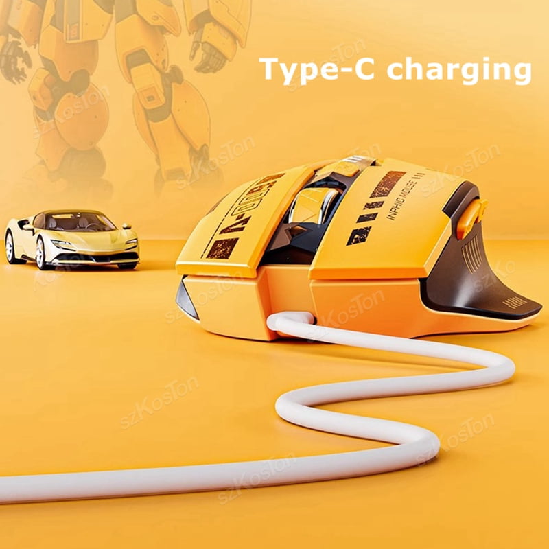 2.4G Wireless Bluetooth Silent Mouse Five-level DPI Adjustable Three-mode Mouse Suitable for Pc Gamer Office Computer Laptop