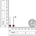 thumbnail image 6 of 14K White Gold Red Rhodolite Garnet and White Lab Grown Diamond Long Liner Dangle Earrings for Women | 2.36 Cttw | Gemstone January Birthstone | Round 6MM | White Gold Chain Drop Earrings, 6 of 6