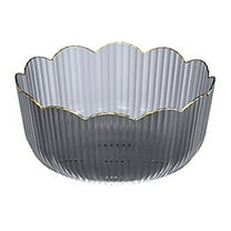 Multifunctional Large Capacity Fruit Basin Transparent Plastic Fruit Bowl Stackable Salad Bowl Living Room Storage Fruit Tray