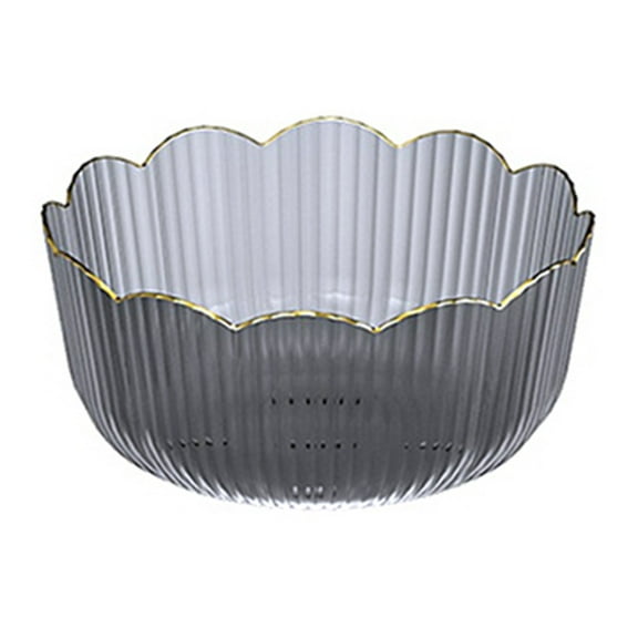 Multifunctional Large Capacity Fruit Basin Transparent Plastic Fruit Bowl Stackable Salad Bowl Living Room Storage Fruit Tray