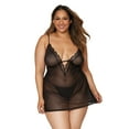 thumbnail image 4 of Dreamgirl Plus Size Stretch Mesh Chemise & Robe Set, 4 of 7
