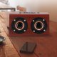 thumbnail image 4 of W7 Altavoz inalámbrico portátil de madera con Bluetooth de 3,5 mm, altavoz dual con graves de choque para computadora (grano de madera rojo vino), 4 of 8