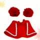 thumbnail image 5 of 2 piezas de ropa navideña para mascotas, capa, sombrero, bufanda, disfraz divertido para mascotas, ropa para cachorros, talla S (rojo), 5 of 6
