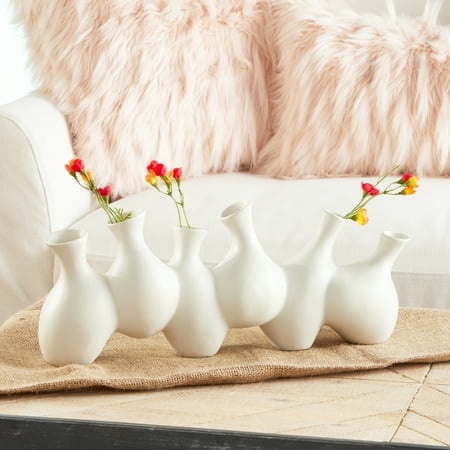 Cosmoliving Large Modern White Ceramic Vase Cer With 6 Round Vases 17 X 7 Cosmoliving Large Modern White Ceramic Vase Cer With 6 Round Vases 17 X 7
