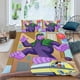 thumbnail image 2 of El Gran Show de Grape Ape Conjunto de sábanas temático, trío de piezas, cómodo y amigable con la piel, diseño único, regalo de decoración para el hogar para familiares, amigos y fans,135cm *200cm, 2 of 6