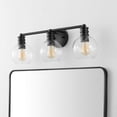 thumbnail image 4 of SAFAVIEH Sunetta 3-Light LED Black Iron Wall Sconce with Clear Shade, 4 of 7