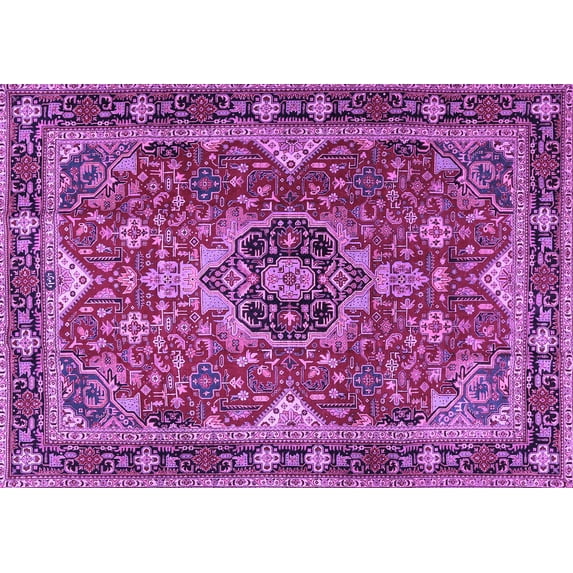 Ahgly Company Indoor Rectangle Persian Purple Traditional Area Rugs, 5' x 8'