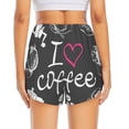 thumbnail image 3 of Picia I Love Coffee Pattern Women's 2 in 1 Athletic Running Shorts High Waisted Workout Casual Gym Sweat Shorts with Comfy Liner Zipper Pockets-Small, 3 of 9