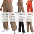 thumbnail image 3 of Lenpel Womens Casual Sweater Pants Fall Elastic High Waisted Knitted Trousers Plain Straight Leg Warm Pants with Pockets(Orange,X-Large), 3 of 5