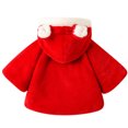 thumbnail image 5 of LLYwey Baby Girl Winter Clothes Toddler Girls Solid Color Plush Cute Flowers Rabbit Ears Winter Hoodie Thick Coat Cloak New Long Sleeve Hoodies Casual Jackets Outwear Red 9-12 Months, 5 of 6