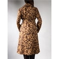 thumbnail image 5 of DARING DIVA Women's Fashionable Animal Print Trench Coat L Brown, 5 of 6