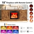 thumbnail image 3 of Ktaxon 55" Farmhouse TV Stand with Fireplace Heater, Mid-Century Wood Entertainment Center with 18" Electric Fireplace Mantel for up to 60" TVs, Rustic Brown, 3 of 8